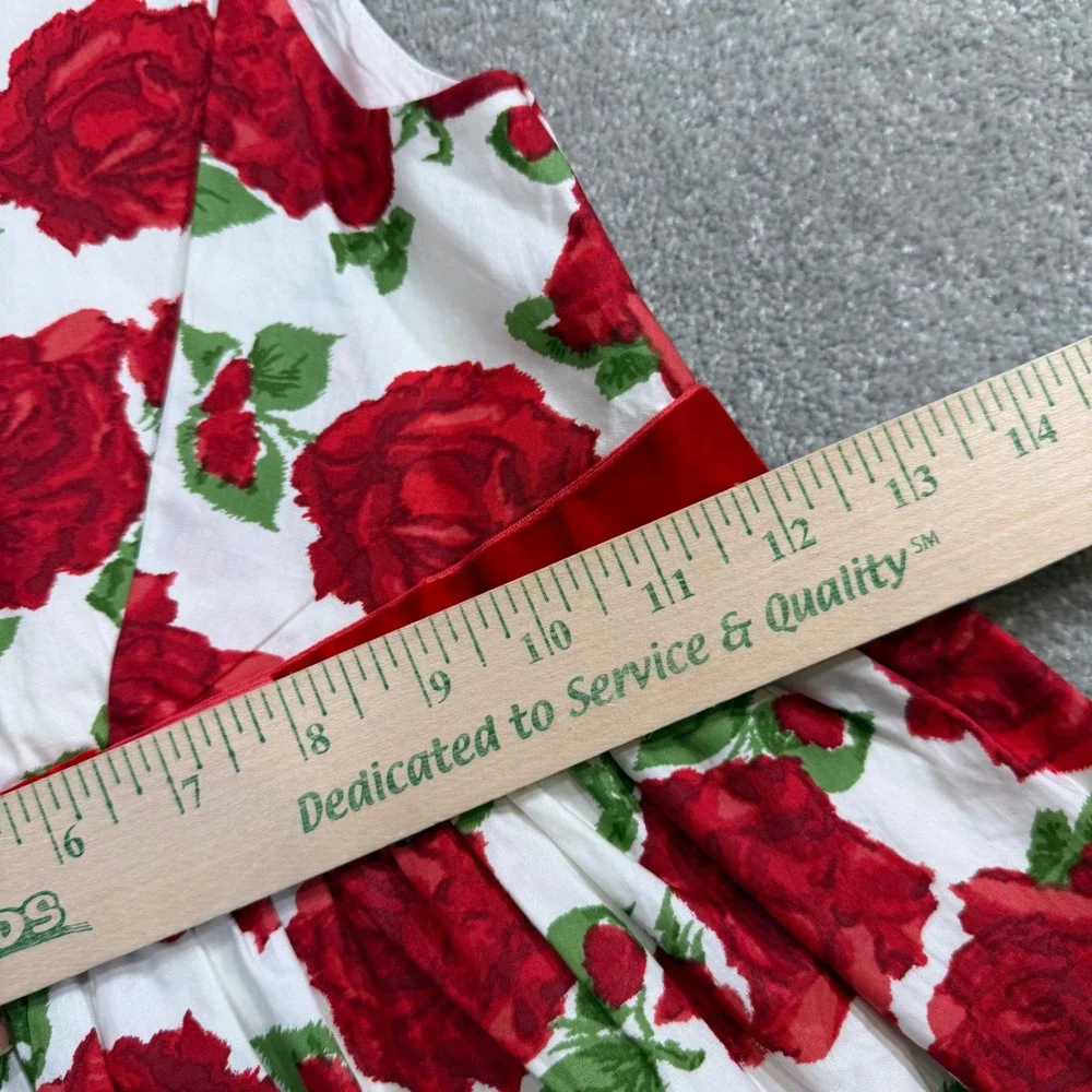 Janie and Jack Peplum Top Velvet Bow Red Rose Floral Sz 5 Preppy Girly Whimsy
